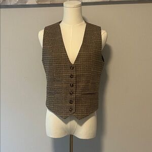 Women's Brown Houndstooth Vest